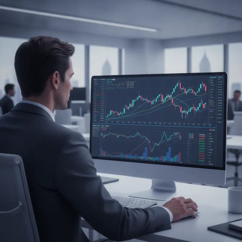 Focused investor reviewing a portfolio strategy on screen